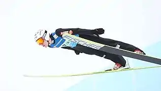 Jurij Tepeš during team competition of FIS Ski-Flying World Championships 2012 in Vikersund, Norway.