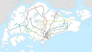 Singapore MRT/LRT system map