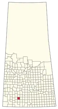 Location of the RM of Whiska Creek No. 106 in Saskatchewan