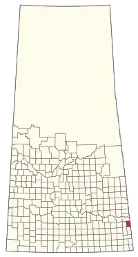 Location of the RM of Moosomin No. 121 in Saskatchewan