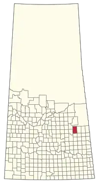 Location of the RM of Hazel Dell No. 335 in Saskatchewan