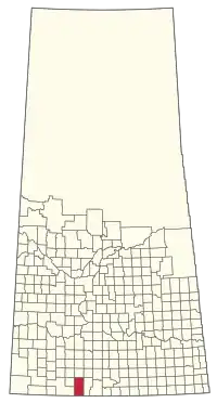 Location of the RM of Mankota No. 45 in Saskatchewan