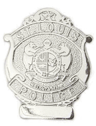 SLMPD officer badge, with number omitted.