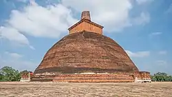 Jetavanaramaya stupa is an example of brick-clad Buddhist architecture in Sri Lanka
