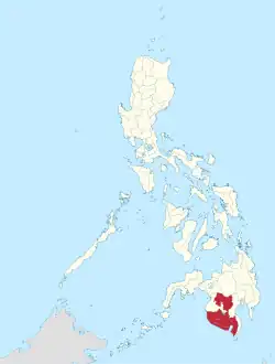 Map of the Philippines highlighting Soccsksargen