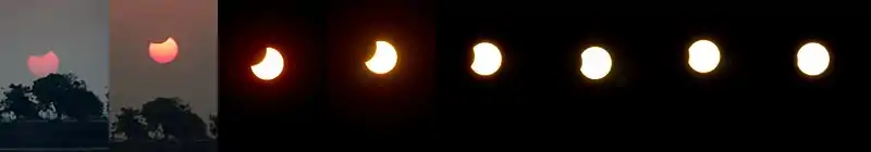 Eclipse progression from Hyderabad, India