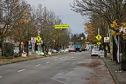 Looking southbound on State Route 522 (Lake City Way) from NE 123rd Street.