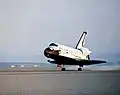 STS-41-C touches down at Runway 17, Edwards Air Force Base, on 13 April 1984.