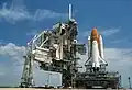 STS-70 Rollout on its Crawler Transporter with Mobile Launcher Platform to Launch Pad 39B