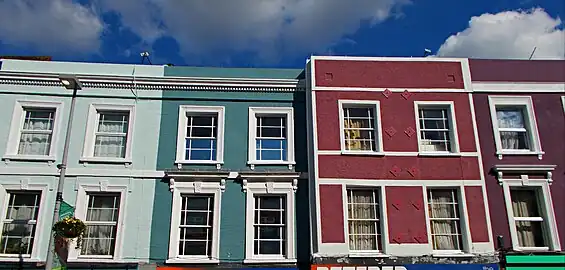 Multicoloured High Street facades