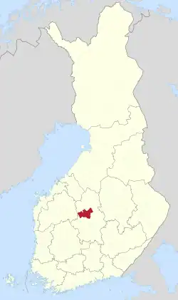 Location of Saarijärvi in Finland