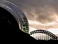 The Glasshouse and the Tyne bridge.