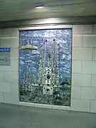 Mosaic in the station depicting the church
