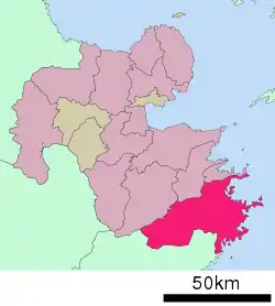 Location of Saiki in Ōita Prefecture