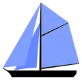 Cutter: single mast with gaff-rigged mainsail , two headsails, and a gaff topsail above the gaff.