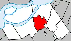 Location within Beauharnois-Salaberry RCM