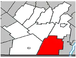 Location within Les Jardins-de-Napierville RCM.