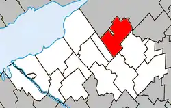 Location within Nicolet-Yamaska RCM.