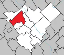 Location within Beauce-Centre RCM.