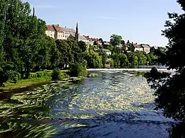 The houses on the banks of the Creuse river