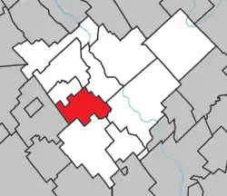 Location within Beauce-Centre RCM.