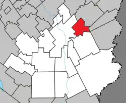 Location within Beauce-Sartigan RCM.