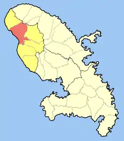 Location of the commune (in red) within Martinique