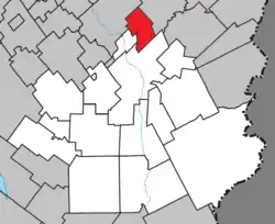 Location within Beauce-Sartigan RCM.