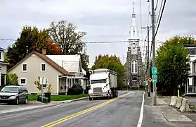 Route 224 and the church.