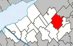 Location within Nicolet-Yamaska RCM.