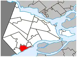 Location within Vaudreuil-Soulanges RCM