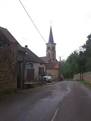 The church and surroundings in Saint-Germain-lès-Buxy