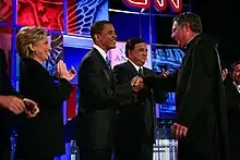 Clinton, Obama, and Richardson after the June 3, 2007 debate
