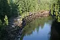 Sainte-Anne River, sedimentary rocks, Trenton Group limestones, rock faces