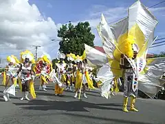 Parade of costumed carnival dancers