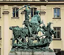 Bernt Notke: St George and the Dragon (1489), bronze replica of wooden sculpture, Stockholm