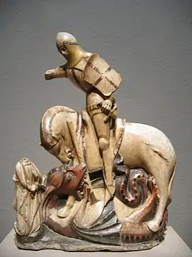 Saint George and the Dragon, tinted alabaster, English, c. 1375–1420 (National Gallery of Art, Washington)