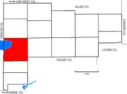 Location of Saint Marys Township in Auglaize County