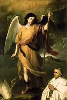 Painting Saint Raphael the Archangel by Bartolomé Esteban Murillo