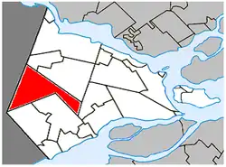 Location within Vaudreuil-Soulanges RCM