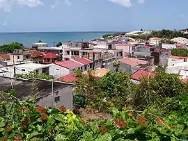 A view of Saint-Luce, with the Caribbean Sea in the background