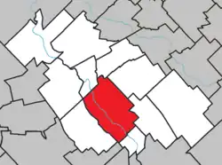 Location within La Nouvelle-Beauce RCM