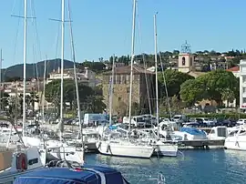 Sainte-Maxime marina with the Tour Carrée in the background