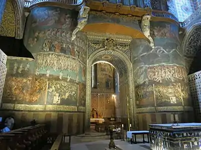 In the cathedral, paintings of the Last Judgement