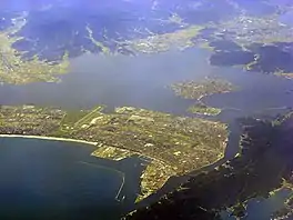 Aerial view of part of Sakaiminato.