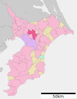 Location of Sakura in Chiba Prefecture