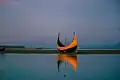 Fishing boat on the Naff river. A route used by thousands of desperate Rohingya to cross the river to take refuge in Bangladesh.