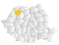 Map of Romania highlighting Sălaj County
