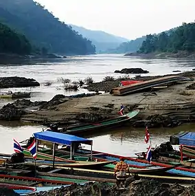 Salween River at Mae Sam Laep, Sop Moei District. Left is Myanmar.
