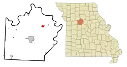 Location of Slater, Missouri